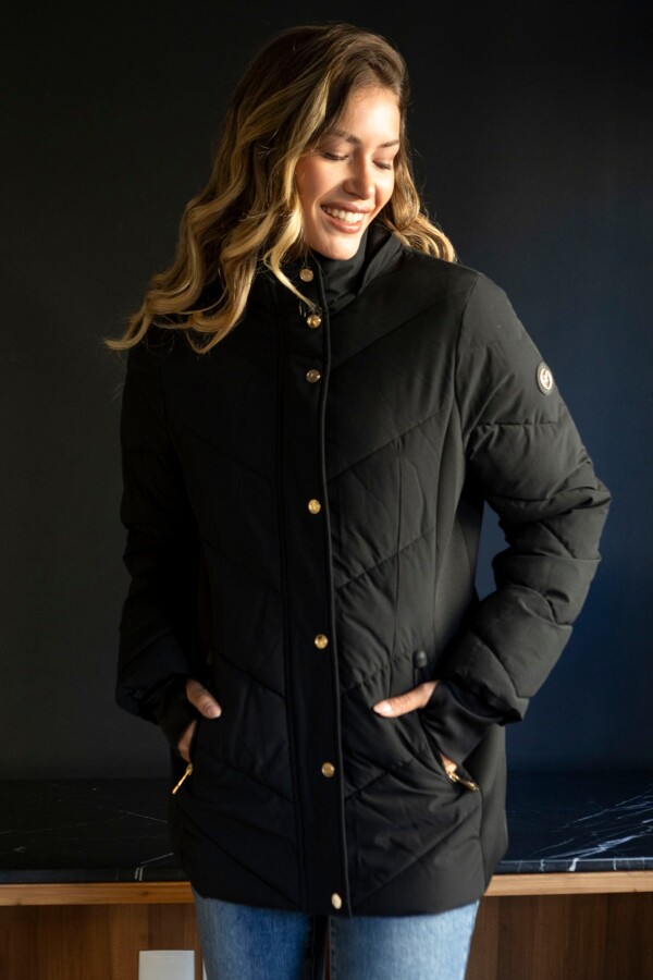 Campera Abrigo Faux Fur NEGRO