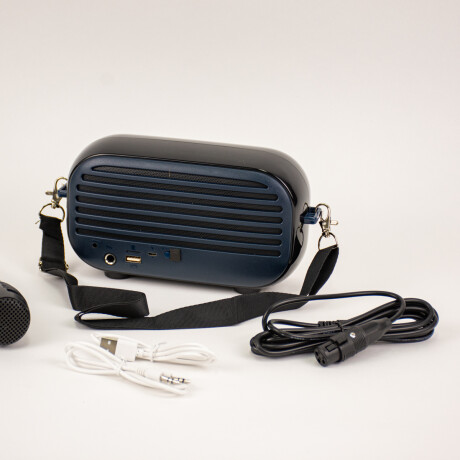 Parlante Microfono Con Bluetooth Y Usb A Bateria Azul