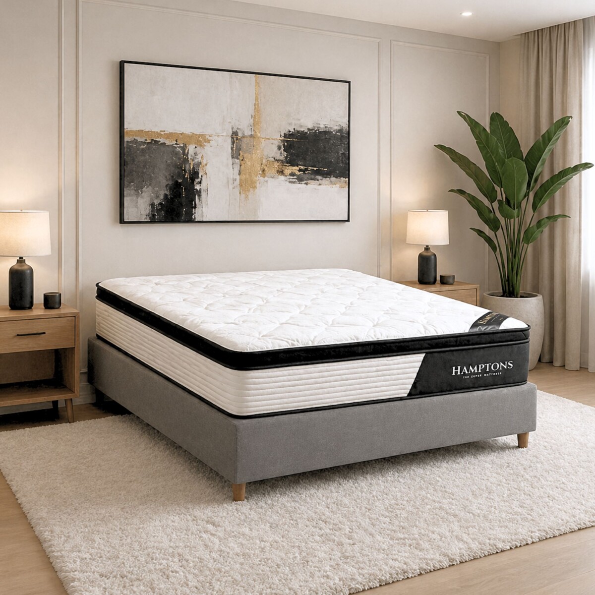 Sommier 2 Plazas Hamptons Cobalt Smart Box - Gris 