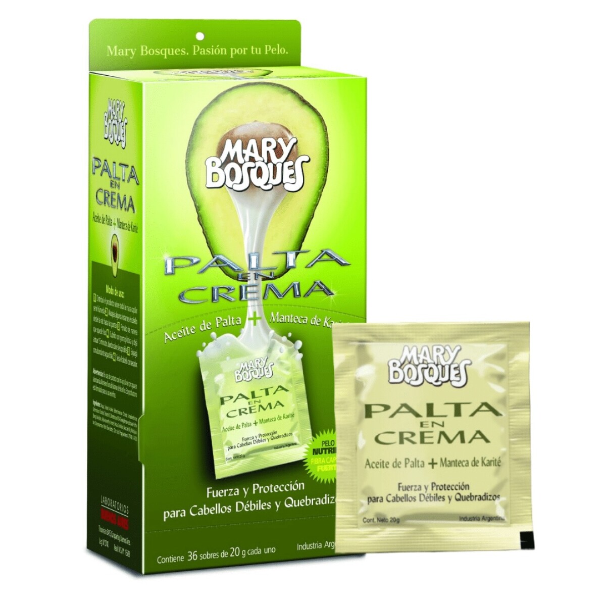 Tratamiento capilar Palta en crema 20 g – Mary Bosques 
