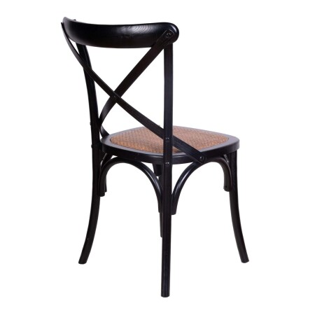 SILLA DE COMEDOR MADERA NEGRO CRUCETA