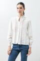 Camisa romántica con puntillas blanco