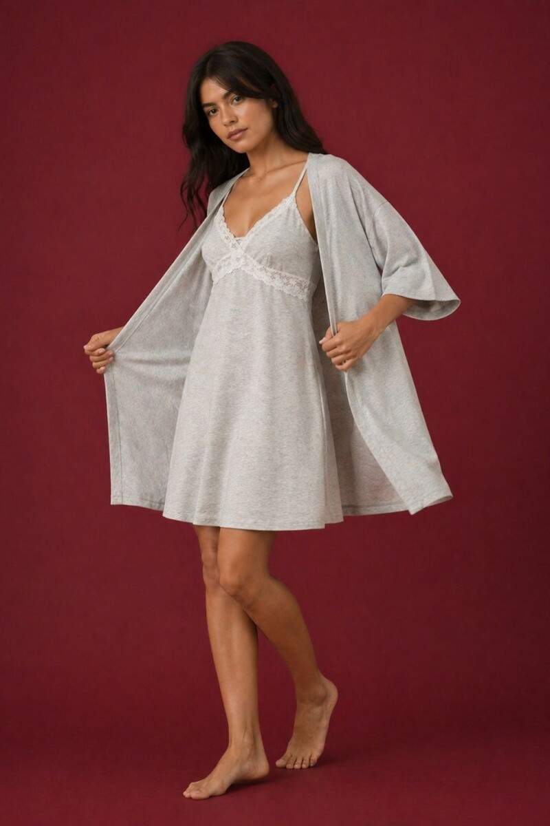 Camisón Avelina [CB11] Algodón Gris Melange
