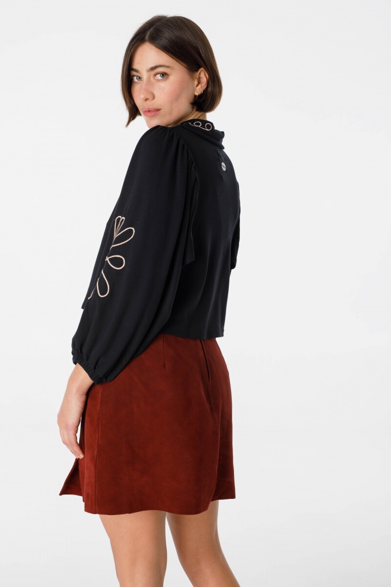 Falda Leather Marina Bordeaux