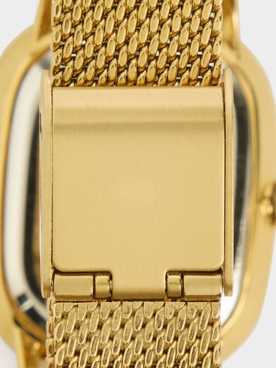 Reloj De Malla Metálica De Acero Inoxidable dorado