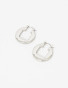 Aros Argollas Metal Aros Argolla Metal Rectangular - Plateado Rodio