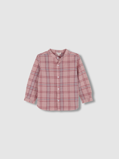 Camisa Cuadros Coral Oscuro