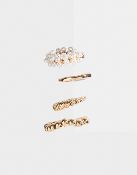 Bijou Cuff Perla Set De Earcuff - Dorado