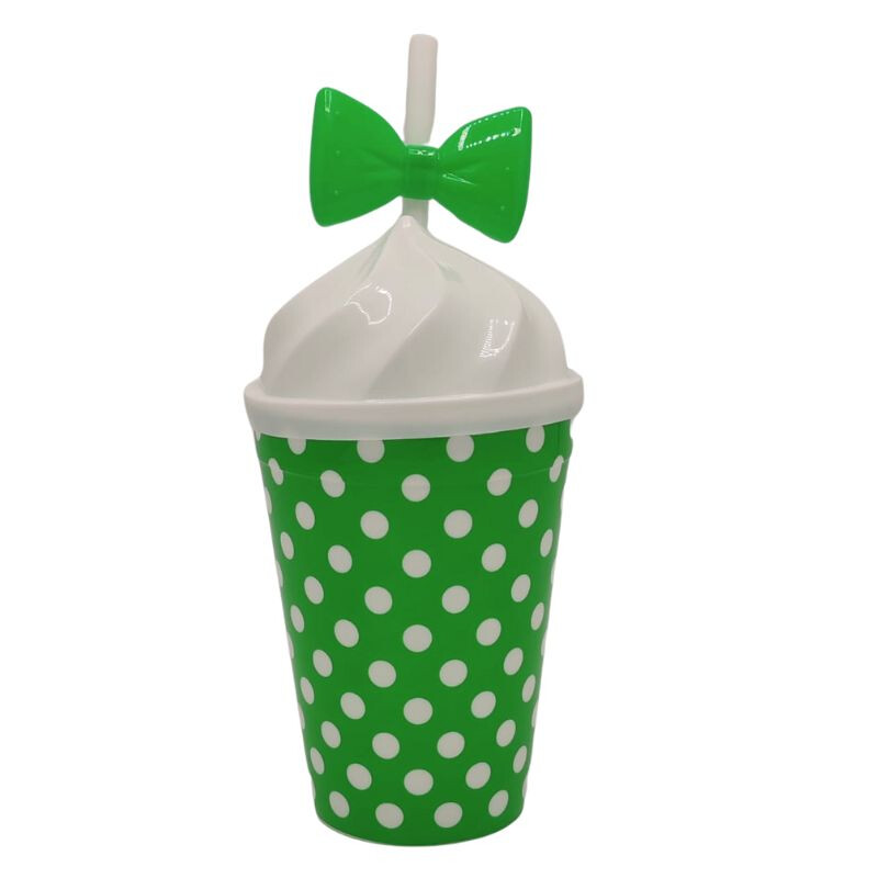 Vaso Lunares con Tapa Verde