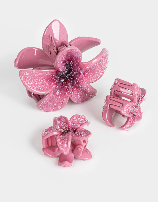 Broches Sets Hawaianas Set De Broches Flor Hawaiana - Rosa Claro