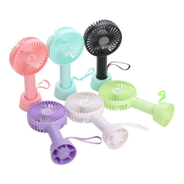 Mini Ventilador Usb De Mano Portátil O De Mesa Recargable Variante Color Celeste