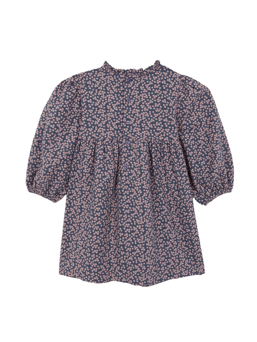 Vestido Flores Azul Medio Oscuro