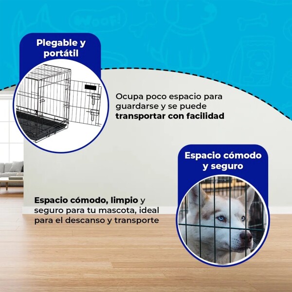 Canil Jaula Corral Perro Mascota Lili 90 cm Grande De Metal Variante Color Negro