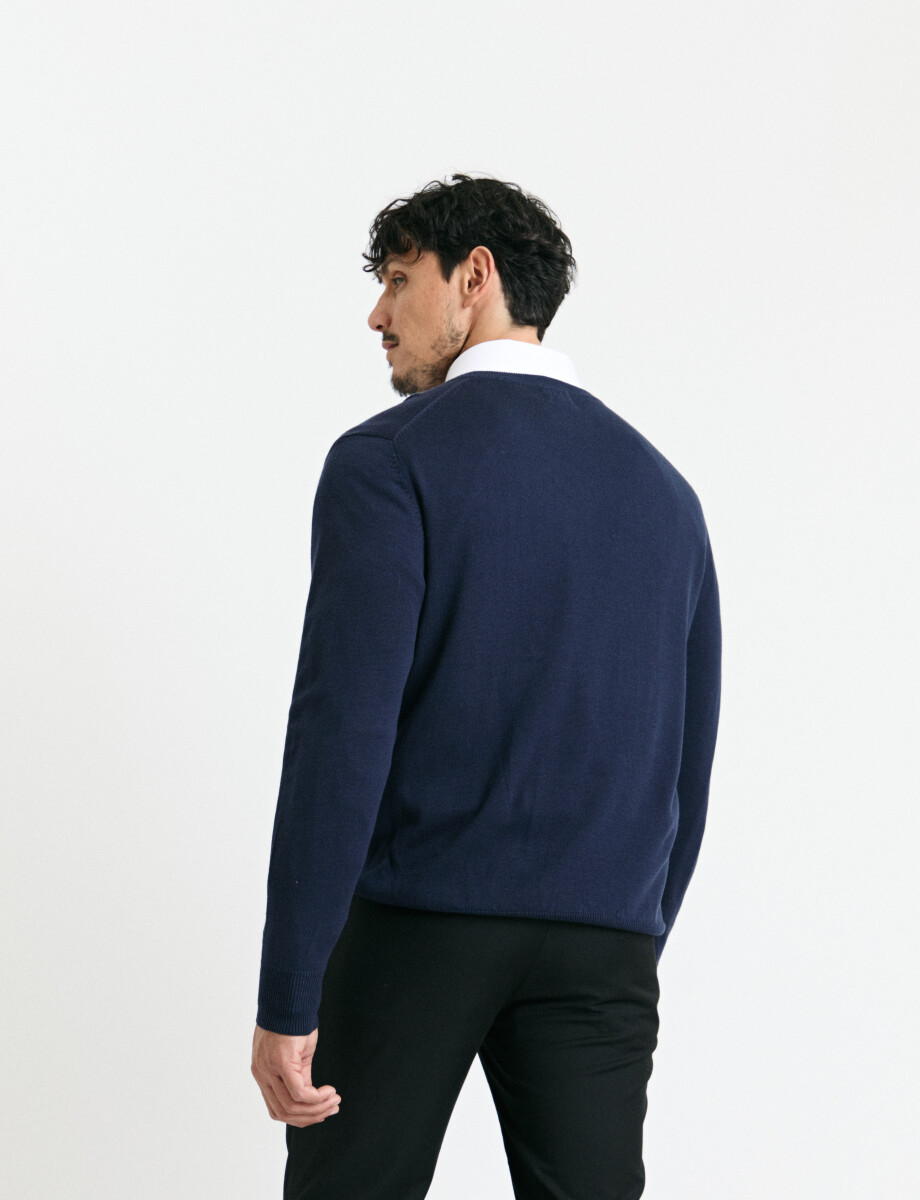 470985 SWEATER HARRINGTON LABEL Azul Oscuro