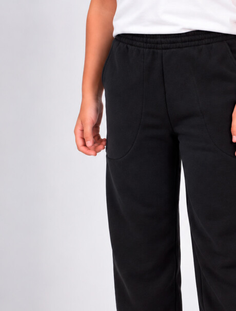 PANTALON BÁSICO UNISSEX CON FELPA NEGRO