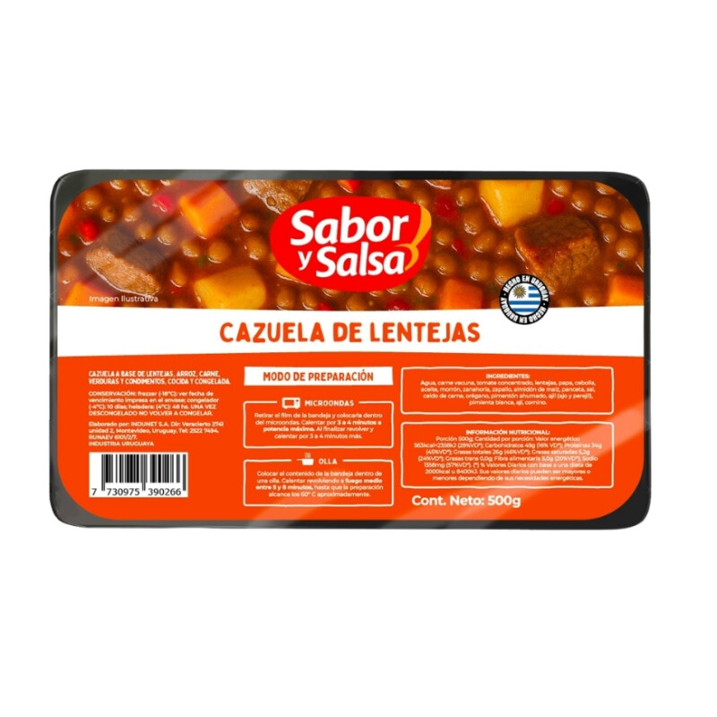 Cazuela de lentejas 500 g Cazuela de lentejas 500 g