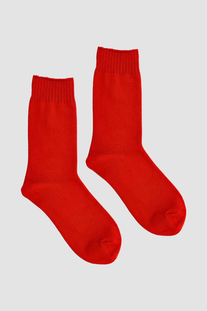 Medias de abrigo en colores lisos Rojo birck