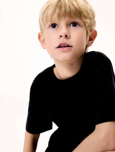 CAMISETA INFANTIL MANGA CORTA NEGRO