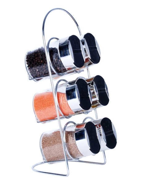 SET DE ESPECIEROS EN VIDRIO CON BASE MATÁLICA 6 PCS 110ML 20X20X15.5CM SET DE ESPECIEROS EN VIDRIO CON BASE MATÁLICA 6 PCS 110ML 20X20X15.5CM