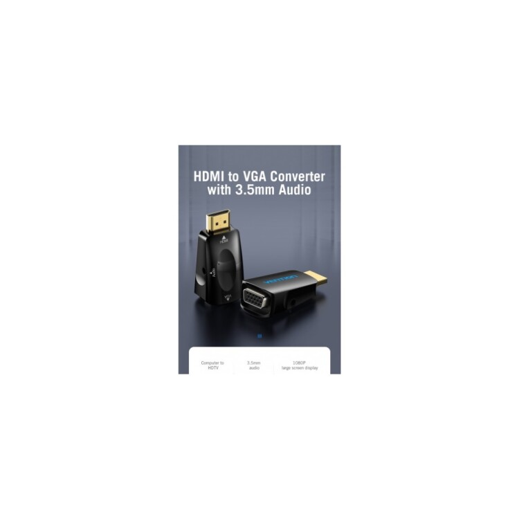 CONVERTIDOR HDMI A VGA VENTION NEGRO