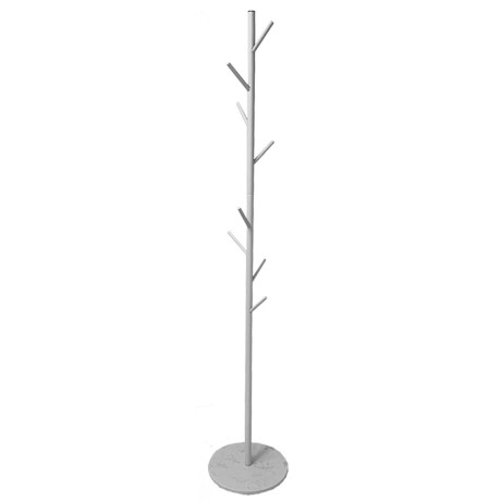 Perchero de Pie 8 Ganchos con Base de Mármol 170x32cm Blanco