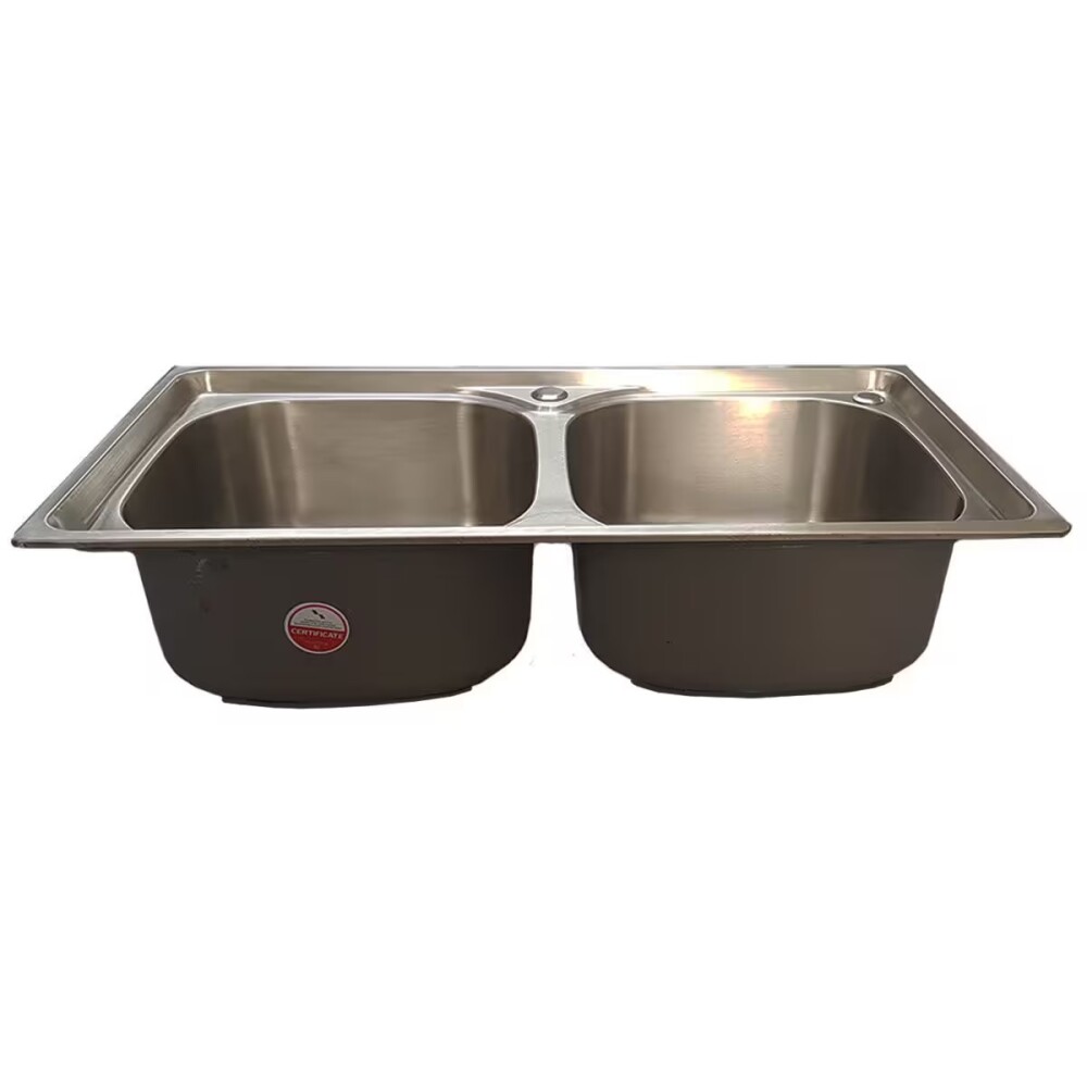 Pileta doble cocina acero inox. 304 78x43x21 cm con valvula Pileta Doble Cocina Acero Inox. 304 78x43x21 Cm Con Valvula