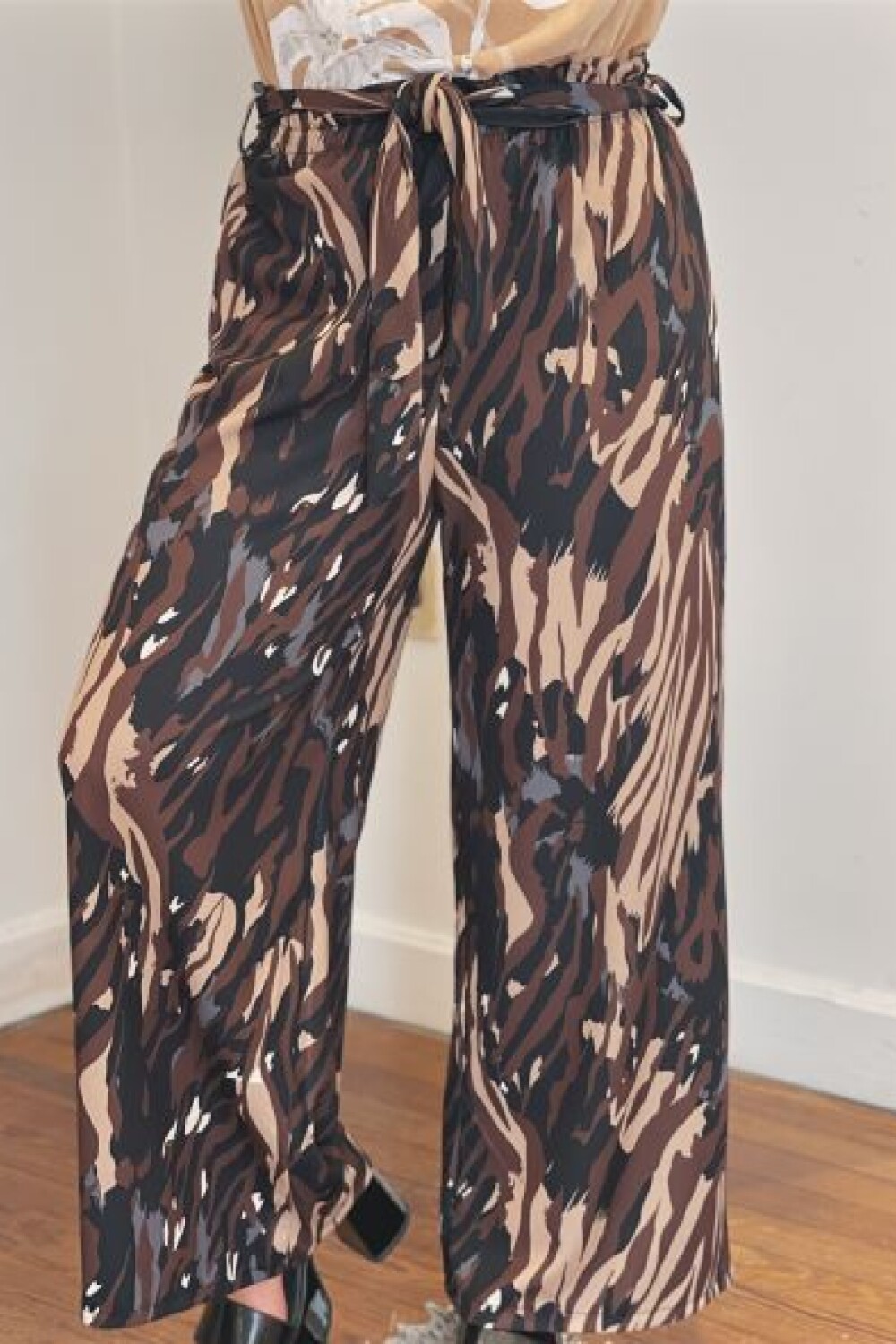 PANTALON FIORELLA Negro y beige