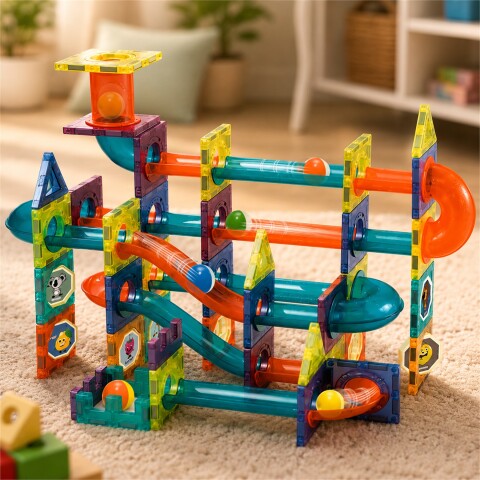 Juego de Construcción Magnético 96 Piezas Azul 1