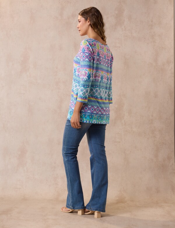 Blusa Print Flecos MULTI/ROSA