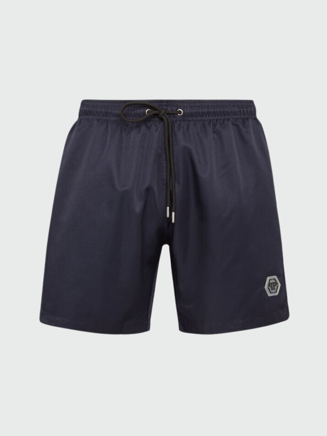 PHILIPP PLEIN - short de baño negro con diseño Hexagon Azul