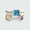 Anillo Leti de MOON en plata 925 con brillante y piedras semipreciosas Anillo Leti de MOON en plata 925 con brillante y piedras semipreciosas