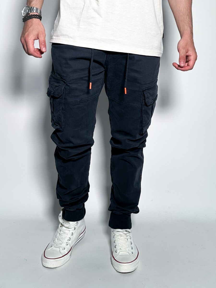 Pantalón cargo con puño León - Azul 