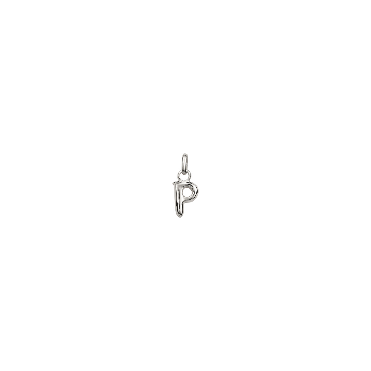 CHARM DE ALEACION DE METALES BAÑADO EN PLATA DE LEY CON FORMA DE LETRA P CON ARGOLLA - Charm 