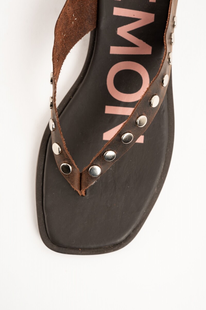 Sandalia Ojota Cuero Chocolate
