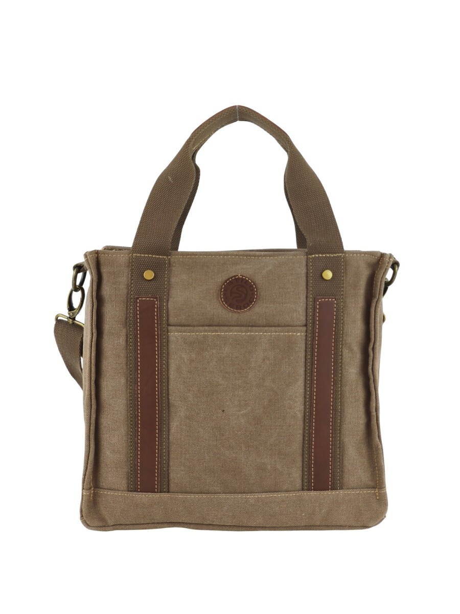 Cartera morral de lona - Marrón 