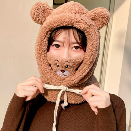 GORRO PASA MONTAÑAS CORDERITO CON OREJAS MARRON-OSCURO