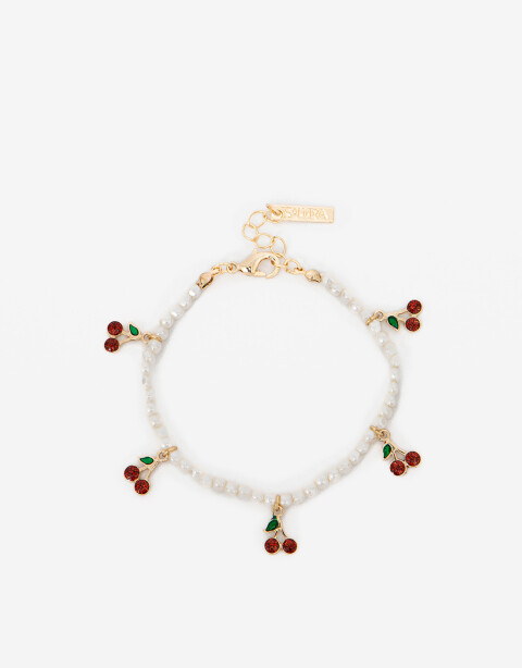 Pulseras Flexibles Color Pulsera Con Dijes Frutas - Combinacion Multicolor