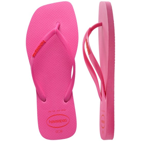 Ojotas Havaianas Slim Square Logo Pop Pp Rosado