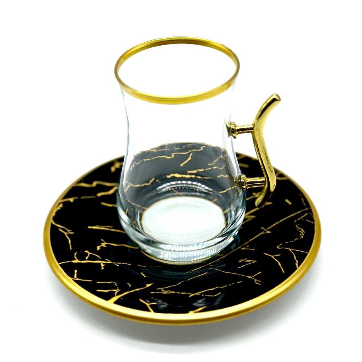 Vaso de té vip plato de cerámica x1 - Negro 