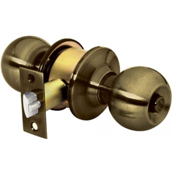 Cerradura Pomo Con Llave Bronce Antiguo Hermex