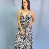 Vestido Ethnic Flowers Black/white