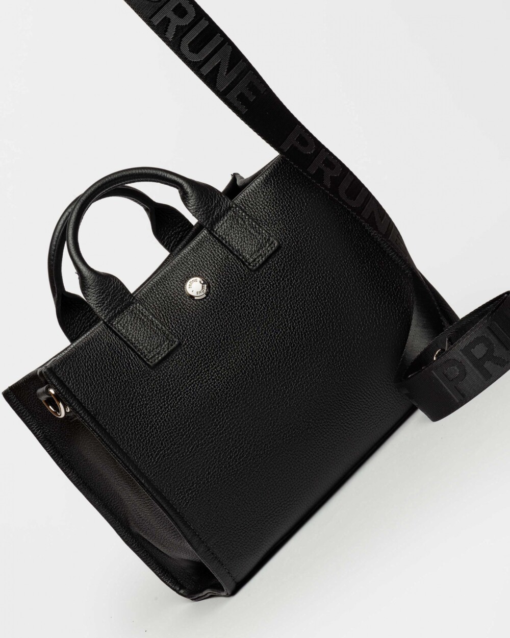 Cartera de Mano Capri En Cuero Graneado Negro