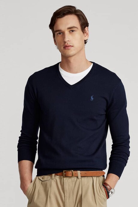 Sweater Polo Ralph Lauren V neck Hunter Navy