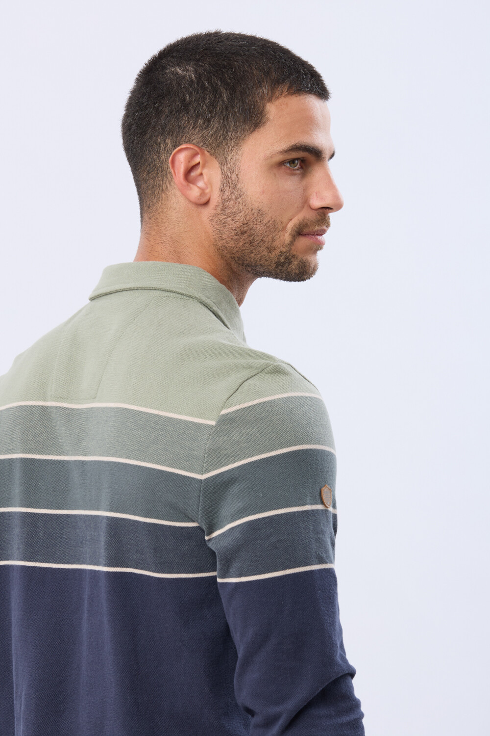 REMERA POLO PIQUE RAYADA Verde