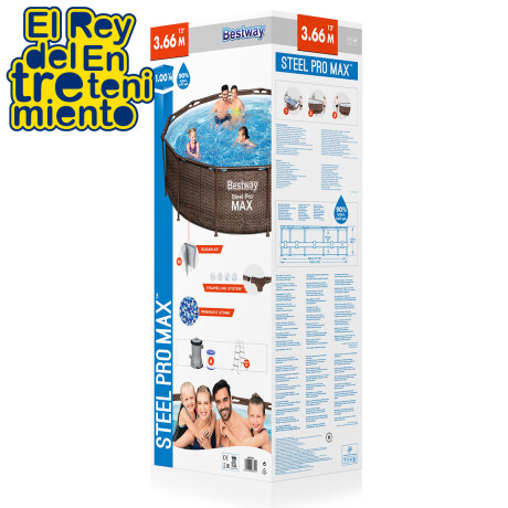 Piscina Bestway Rattan 9150 L Estructural 366x100 Marrón chocolate