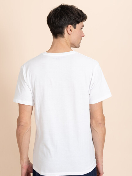 Camiseta cuello en V Blanco
