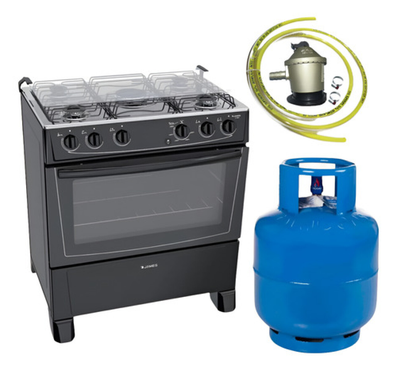 COCINA JAMES C 150 B 5 HORNALLAS GAS + ENVASE GARRAFA 13KG 