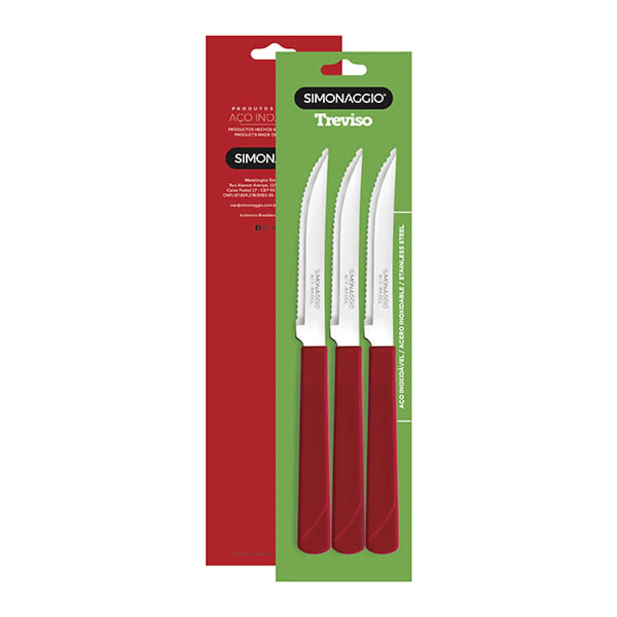 Set X3 Cuchillos Treviso de Simonaggio - Varios Colores - ROJO 