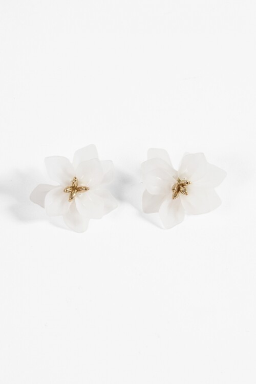 Caravanas clip flor crudo