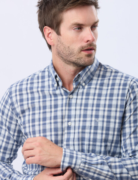 CAMISA A CUADROS Azul